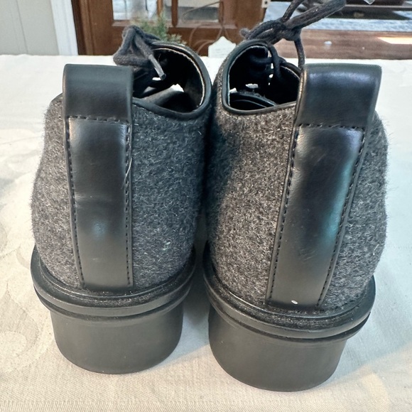 Zara Blucher Gray Felt/Wool Lace Up Oxfords -US Size 6.5 NWOT Punk/Wednesday/Y2K - Picture 9 of 10